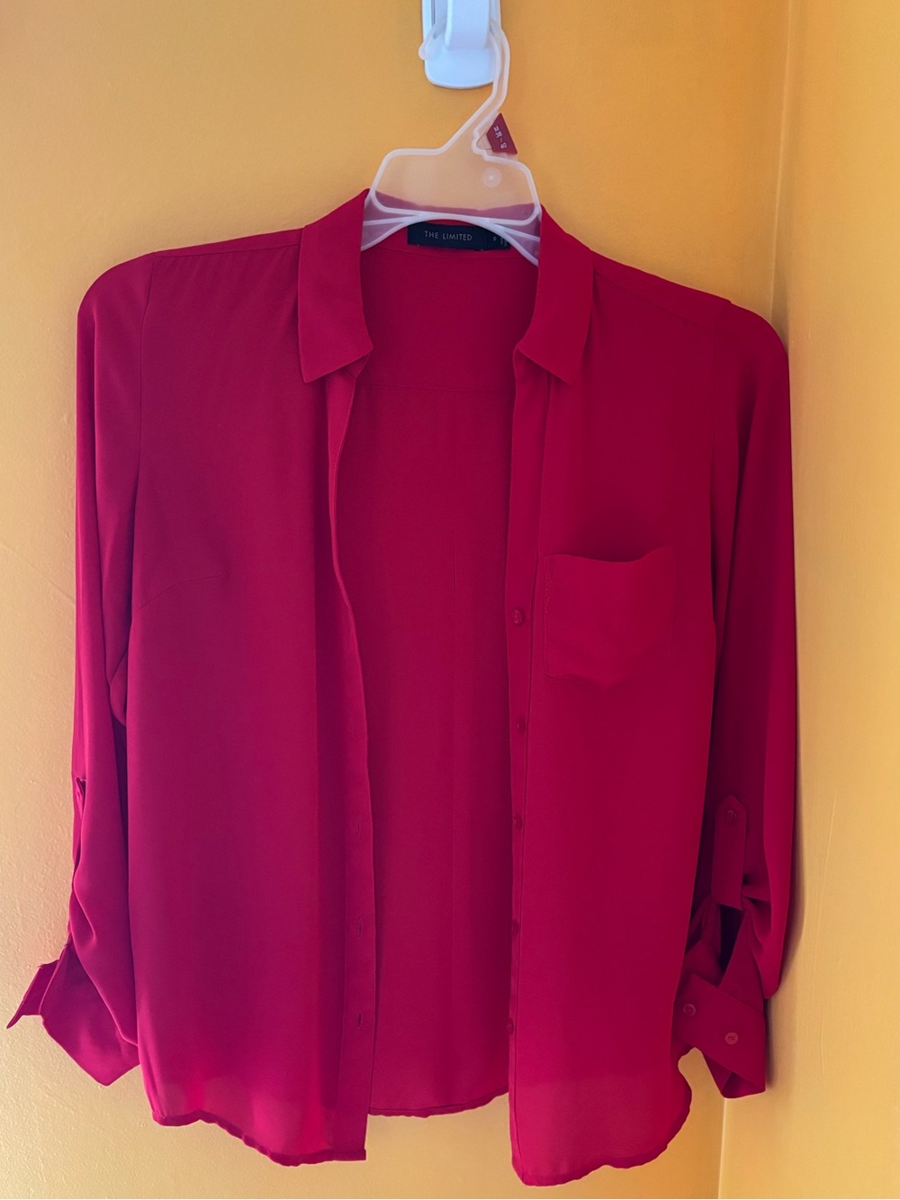 The Limited Red Button-Up Blouse